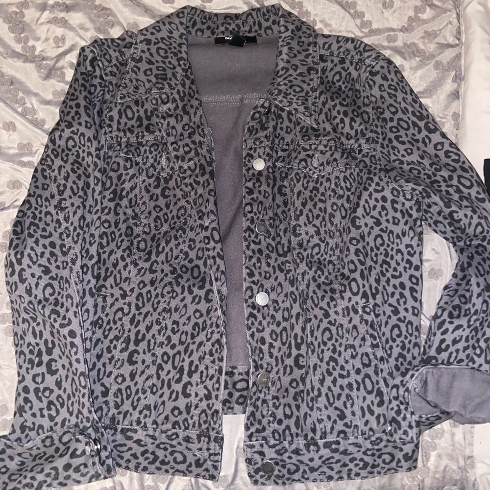 Cheetah Print Jean Jacket